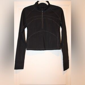 Black Long Sleeve Quarter Zip Athletic Top